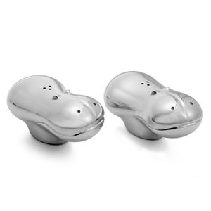 NIB Nambe Savannah hippo salt pepper shakers - Great Gift!